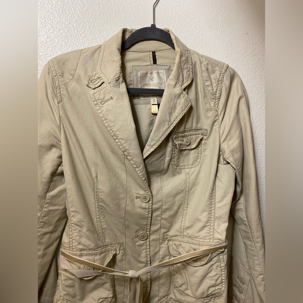 American Eagle Khaki Utility Jacket Blazer - Picture 3 of 12